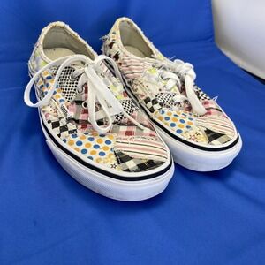 Vans Patchwork Unisex Low Top Shoes Mens 6 Womens 7.5 Rare Mixed Media‎ Skater